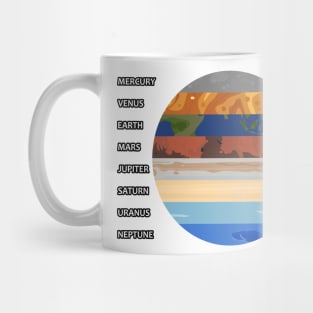 Mercury Venus Earth Mars Jupiter Saturn Uranus Neptune Gift Mug